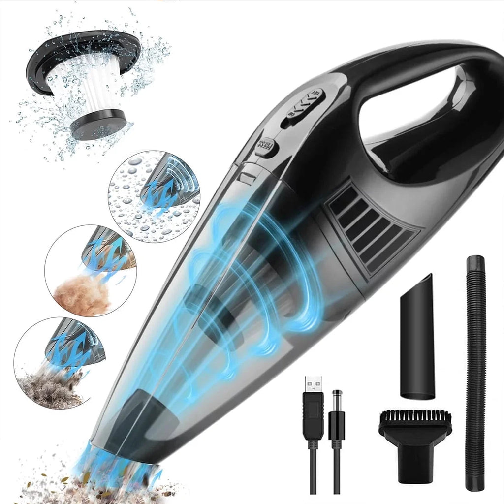 Powerful Portable Car Vacuum Cleaner - High Performance Corded Handheld Duster for Effortless Car and Home Cleaning in Stylish Black