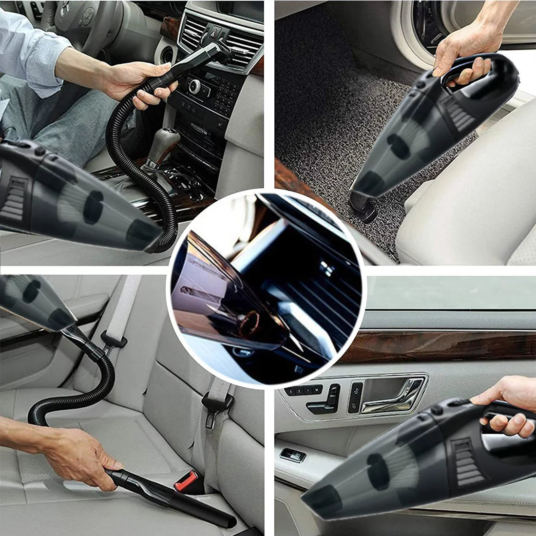 Powerful Portable Car Vacuum Cleaner - High Performance Corded Handheld Duster for Effortless Car and Home Cleaning in Stylish Black